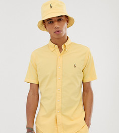 Желтая оксфордская приталенная рубашка с короткими рукавами и логотипом Polo Ralph Lauren эксклюзивно для Asos-Желтый
