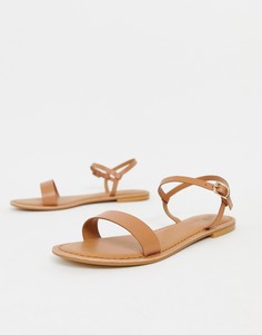 Кожаные сандалии ASOS DESIGN Flume-Светло-коричневый