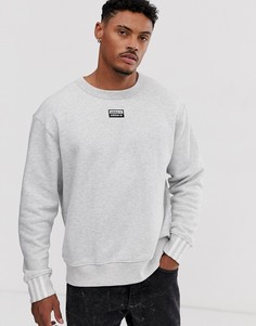 Серый свитшот с логотипом в центре adidas Originals - RYV