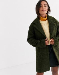 Фактурное пальто-кокон ASOS DESIGN-Серый