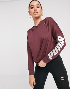 Бордовый спортивный топ с капюшоном Puma-Фиолетовый