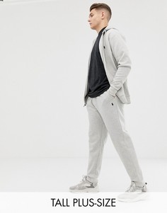 Серые меланжевые джоггеры с логотипом и манжетами Polo Ralph Lauren Big & Tall-Серый