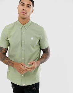 Оксфордская рубашка хаки с короткими рукавами Pretty Green-Зеленый