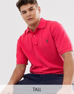 Красное поло из пике с логотипом Polo Ralph Lauren Big & Tall-Красный