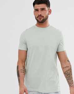 Зеленая футболка из органического хлопка с круглым вырезом ASOS DESIGN-Зеленый
