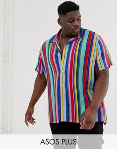Oversize-рубашка в разноцветную полоску ASOS DESIGN Plus-Мульти
