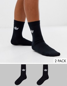 Набор из 2 пар черных носков с логотипом-трилистником adidas Originals-Черный