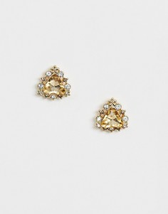 Серьги-гвоздики с камнями ASOS DESIGN-Золотой