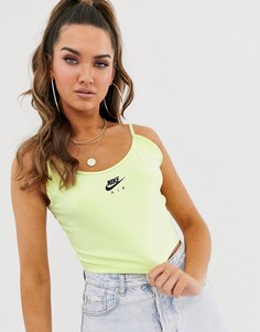Флуоресцентная зеленая майка укороченного кроя Nike Air-Зеленый