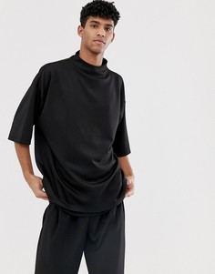 Oversize-футболка с высоким воротом ASOS DESIGN-Черный
