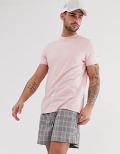 Розовая футболка из органического хлопка с круглым вырезом ASOS DESIGN-Розовый