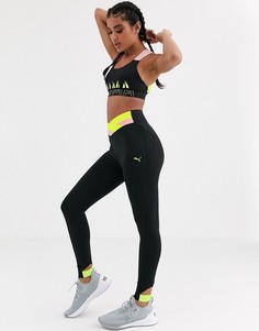 Леггинсы с контрастным поясом Puma Training-Черный