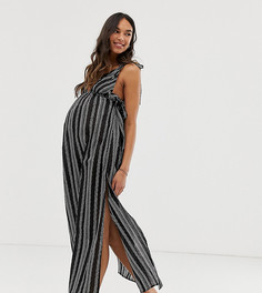 Пляжное платье макси в полоску ASOS DESIGN Maternity-Мульти