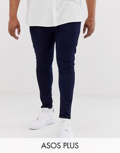 Джинсы цвета индиго с напылением ASOS DESIGN Plus-Синий