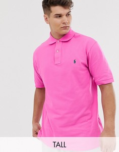 Поло из ткани пике ярко-розового цвета с логотипом Polo Ralph Lauren Big & Tall-Розовый