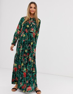 Платье макси с тропическим принтом Vila-Мульти