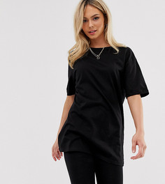 Черная oversize-футболка бойфренда New Look-Черный