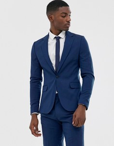 Сине-зеленый пиджак скинни ASOS DESIGN-Синий