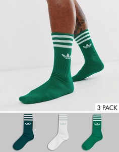 Набор из 3 пар носков в зеленой гамме adidas Originals-Мульти