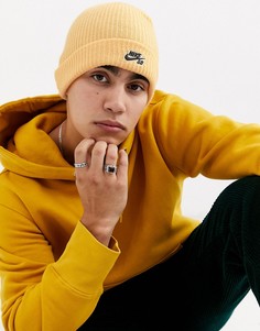 Бежевая шапка-бини Nike SB-Бежевый