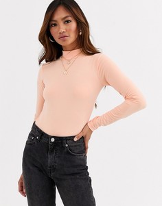 Боди-водолазка пастельного оранжевого цвета ASOS DESIGN-Оранжевый