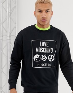Свитер с вышитым логотипом Love Moschino-Черный