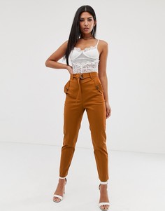 Брюки слим в стиле милитари ASOS DESIGN-Красный