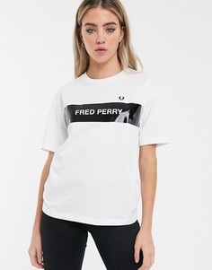 Футболка в полоску с логотипом Fred Perry-Белый