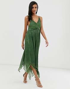 Шифоновое платье миди ASOS DESIGN-Зеленый