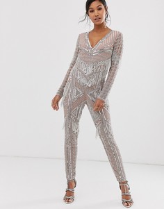 Комбинезон с отделкой и бахромой ASOS EDITION-Розовый