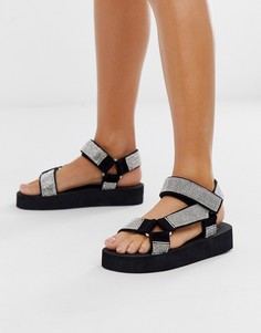 Сандалии со стразами ASOS DESIGN Frontline-Мульти