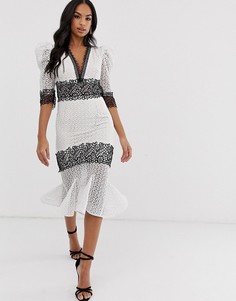 Монохромное кружевное платье Bronx & Banco - Elizabeth-Белый