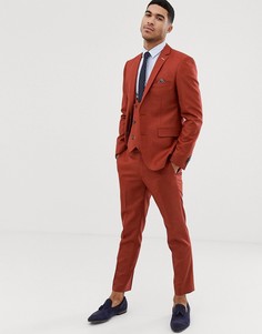 Красные эластичные брюки скинни укороченного кроя с фактурной отделкой Harry Brown-Красный
