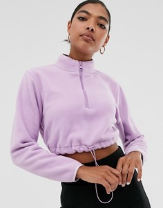 Укороченный флисовый топ с молнией ASOS DESIGN-Фиолетовый