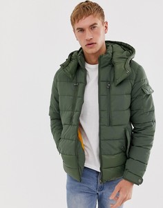 Дутая куртка цвета хаки Jack & Jones-Зеленый