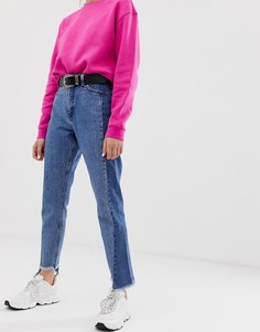 Джинсы в винтажном стиле со вставками Monki-Синий