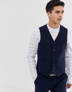 Темно-синий супероблегающий жилет ASOS DESIGN