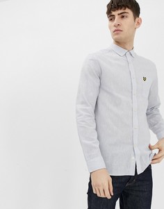 Рубашка из хлопка и льна с длинными рукавами Lyle & Scott-Синий