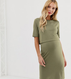 Платье для кормления цвета хаки New Look Maternity-Зеленый
