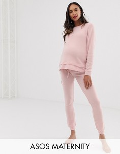Свитшот и джоггеры для дома ASOS DESIGN Maternity-Розовый