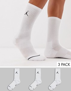 Набор из 3 пар белых носков с логотипом Nike Jordan-Белый