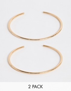 Набор золотистых браслетов-манжет ASOS DESIGN - 2 шт.-Золотой
