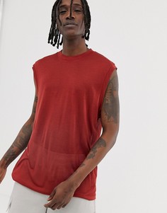 Свободная футболка без рукавов ASOS WHITE-Красный