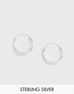Серебряные серьги-кольца 12 мм ASOS DESIGN-Серебряный