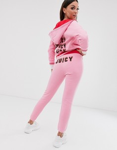 Джоггеры с завышенной талией и принтом Juicy Couture Black Label-Розовый