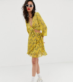 Желтая мини-юбка с цветочным принтом Na-kd-Кремовый