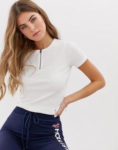 Топ на молнии в стиле 90-х Hollister-Белый