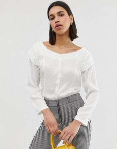 Блузка на пуговицах с длинными рукавами Resume Mimi-Белый Résumé