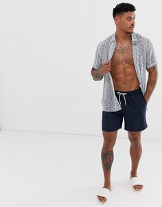 Темно-синие шорты для плавания средней длины ASOS DESIGN-Темно-синий