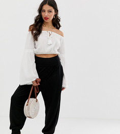 Трикотажные гаремные брюки ASOS DESIGN Petite Ultimate-Черный